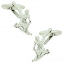 Moving Skier Cufflinks 