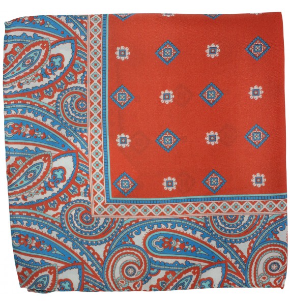 Red printed pocket square