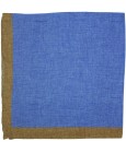 Blue pocket square with brown border