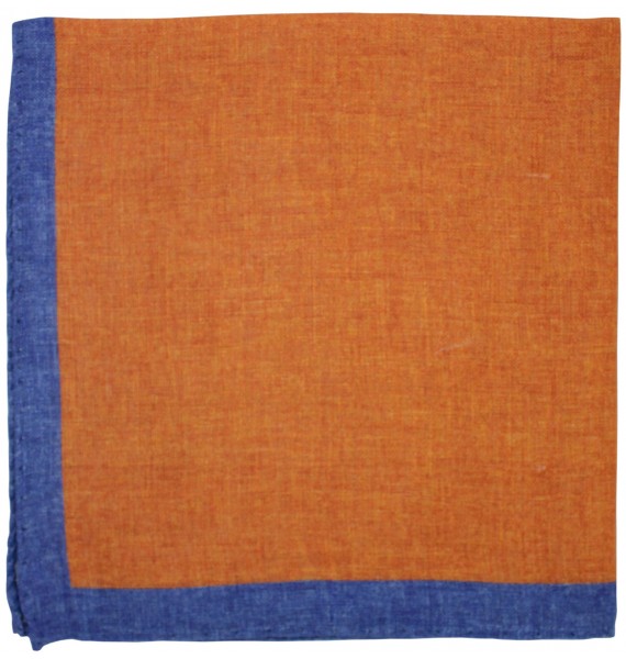Orange pocket square with blue border