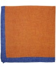 Orange pocket square with blue border