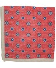Red floral pocket square with grey border