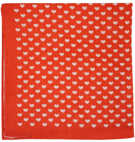 Pañuelo de bolsillo estampado con corazones en color rojo y made in italy