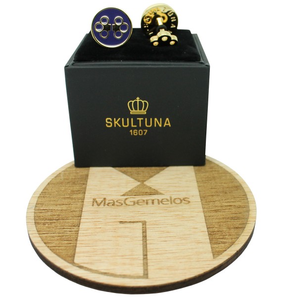 Gemelos para camisa Skultuna Llave Doble - Azul 