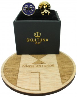 Gemelos para camisa Skultuna Llave Doble - Azul 