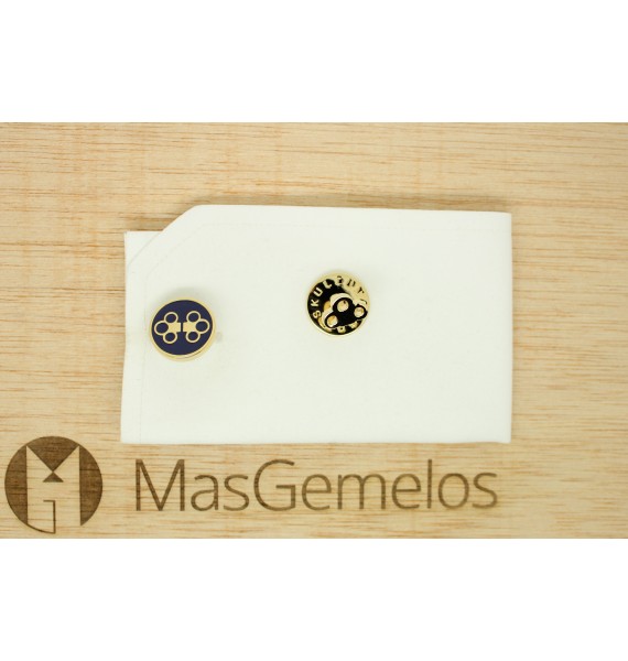 The Double Key Skultuna Cufflinks - Navy