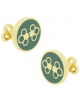 The Double Key Skultuna Cufflinks - Green 