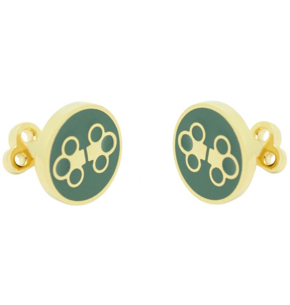 Gemelos para camisa Skultuna Llave Doble - Verde