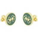 The Double Key Skultuna Cufflinks - Green 
