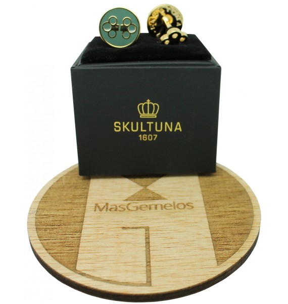 The Double Key Skultuna Cufflinks - Green 