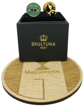 Gemelos para camisa Skultuna Llave Doble - Verde