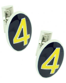 Number 4 Series Skultuna Cufflinks - Yellow 