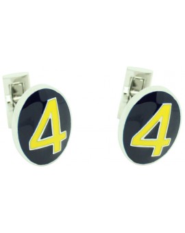 Number 4 Series Skultuna Cufflinks - Yellow  2