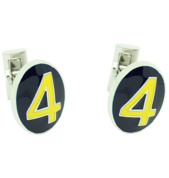 Number 4 Series Skultuna Cufflinks - Yellow 