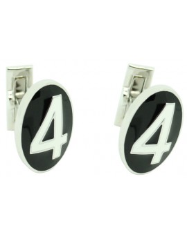 Number 4 Series Skultuna Cufflinks - White 2