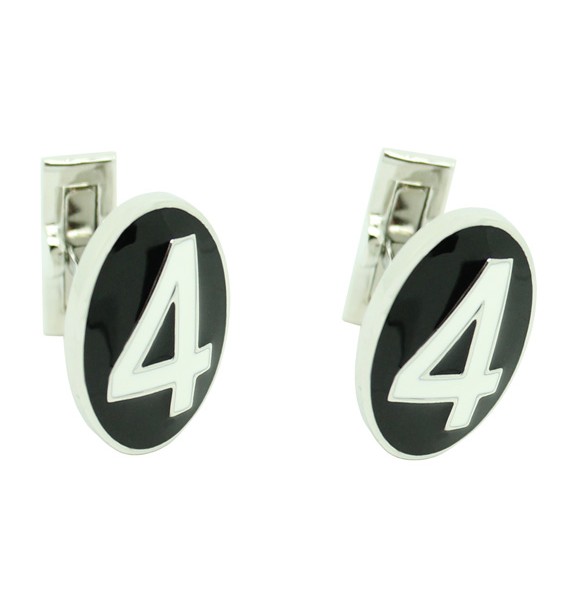 Number 4 Series Skultuna Cufflinks - White