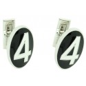 Number 4 Series Skultuna Cufflinks - White