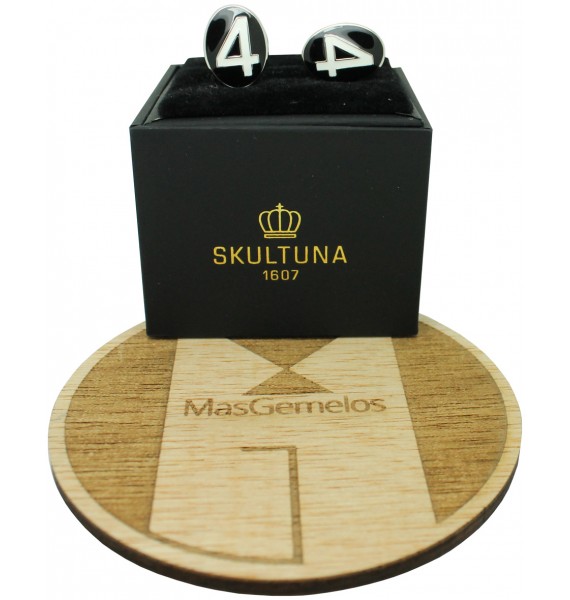 Number 4 Series Skultuna Cufflinks - White