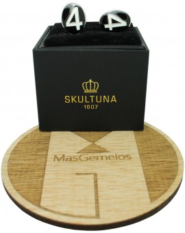 Number 4 Series Skultuna Cufflinks - White