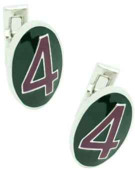 Gemelos para camisa Skultuna Serie Número 4 en verde y morado