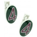 Number 4 Series Skultuna Cufflinks - Purple and green