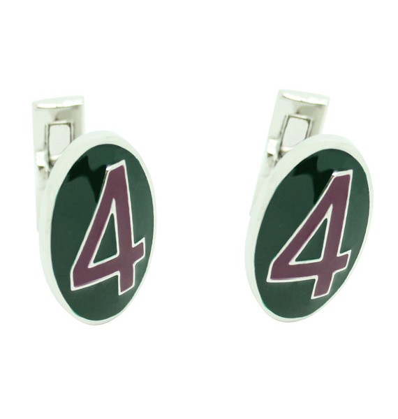 Number 4 Series Skultuna Cufflinks - Purple and green