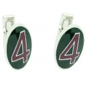 Number 4 Series Skultuna Cufflinks - Purple and green