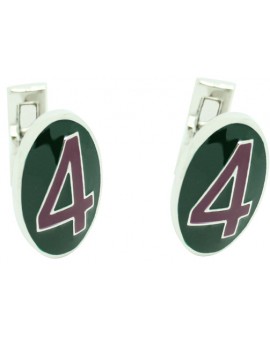 Number 4 Series Skultuna Cufflinks - Purple and green