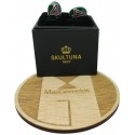 Number 4 Series Skultuna Cufflinks - Purple and green