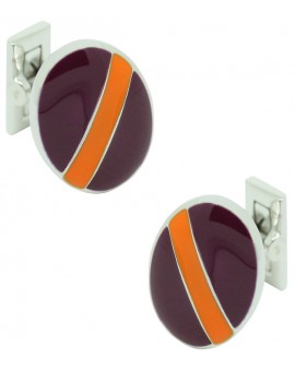 Heraldy Bend Skultuna Cufflinks - Purple and Orange