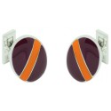 Heraldy Bend Skultuna Cufflinks - Purple and Orange