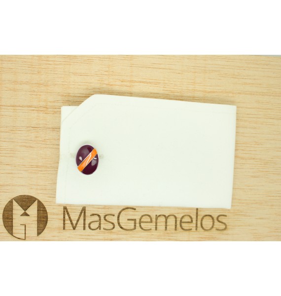 Heraldy Bend Skultuna Cufflinks - Purple and Orange