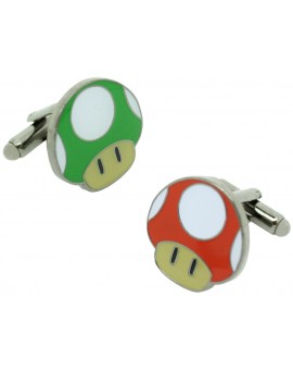 Gemelos para camisa Seta Roja y Verde Super Mario Bros.