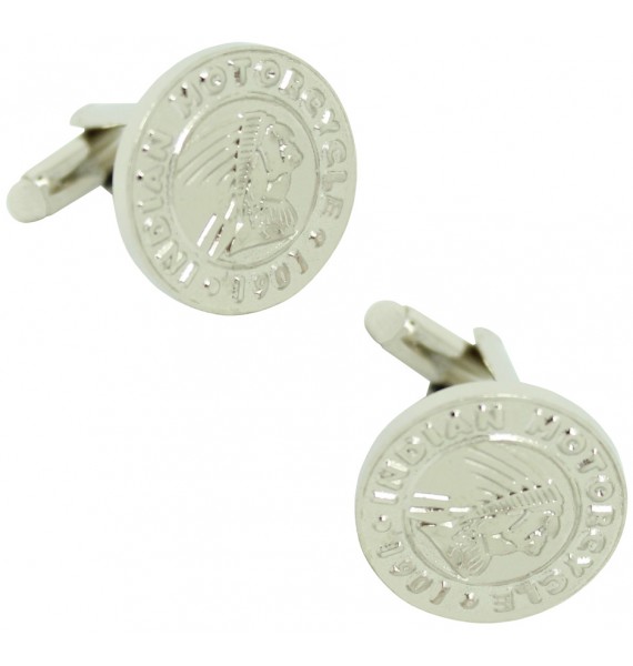 Silver Plated Indian Motorcycle Cufflinks