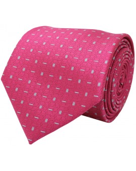 Corbata rosa con estampado geométrico de rayas