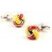 Red and Yellow Enamel Knot Cufflinks 