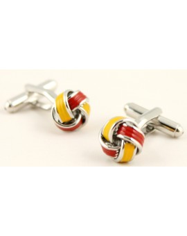 Red and Yellow Knot Cufflinks 
