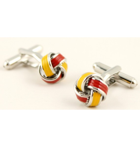 Red and Yellow Knot Cufflinks 