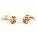 Red and Yellow Knot Cufflinks 